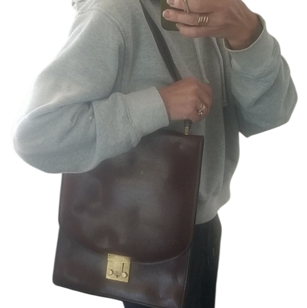 Vintage LANCEL Brown Organically Distressed Shoulder Bag